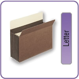 Quill Brand(r) Heavy-Duty Reinforced Expanding File Pockets, 5-1/4" Expansion, Letter, 10/Bx (7C1534)