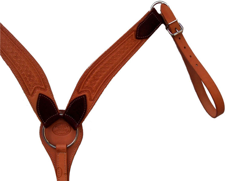 Billy Cook Roping Breast Strap Star Tooling w/Nickel Hardware