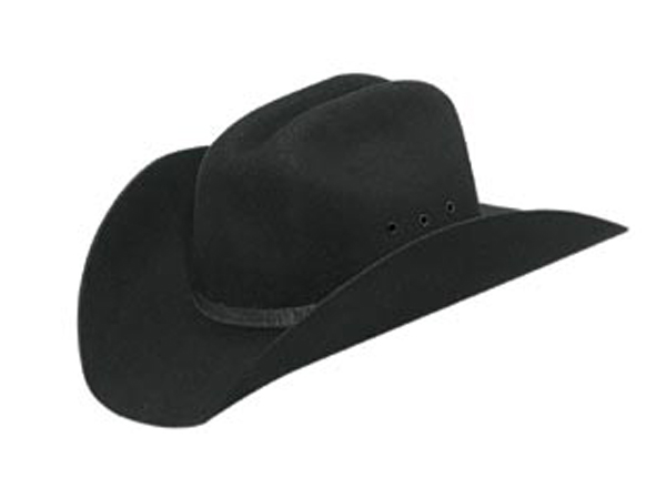 Double S Black Felt Cowboys Hat - Youth - Stretch Fit 7213001