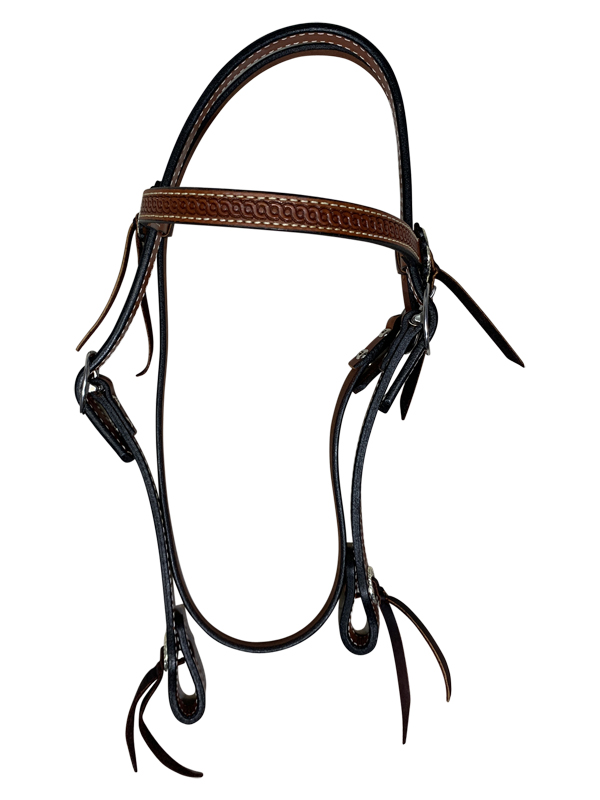 Circle Y 3/4inch Border Tooled Browband Headstall 0100-43 ZDS